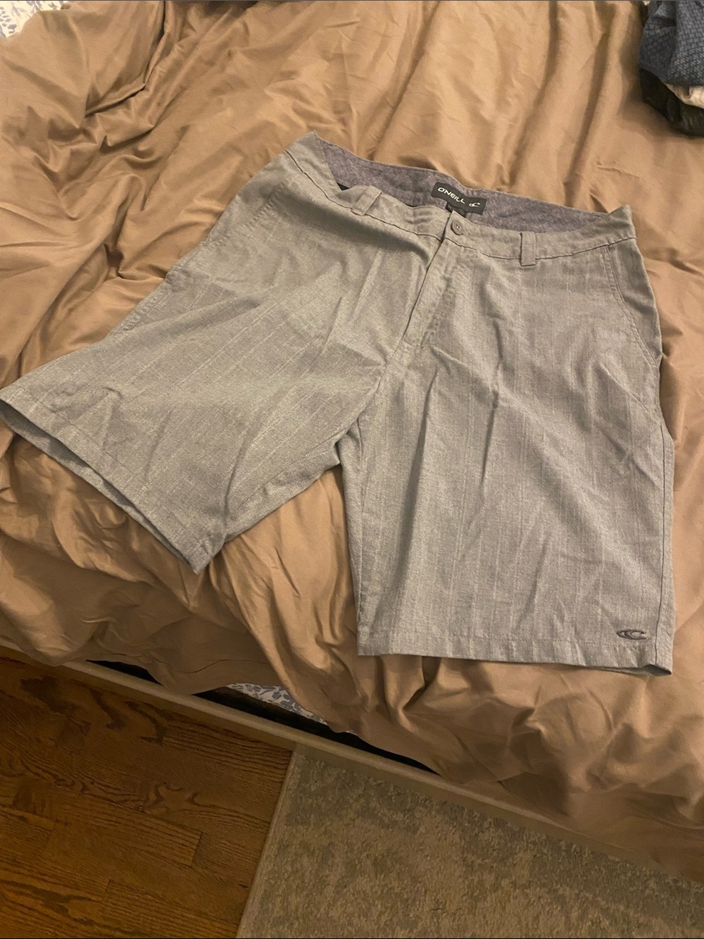 O'Neill Men's Heather Light Gray Flat Front Shorts